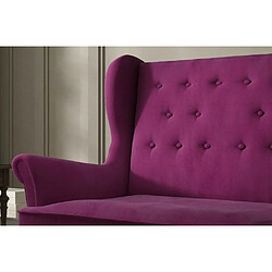 Avis VENESETTI Canapé 2 places en tissu de catégorie Luxe, Fuschia - ARNAUD