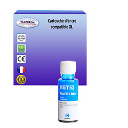 Bouteille d'encre compatible avec HP DeskJet GT5810, GT5820 remplace HP GT52- Cyan - 70ml - T3AZUR