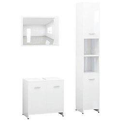 ComfortXL Ensemble De Meubles De Bain 3 Pièces Blanc Bois D'ingénierie