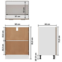 vidaXL Armoire de plancher Chêne marron 60x46x81,5cm Bois d'ingénierie pas cher