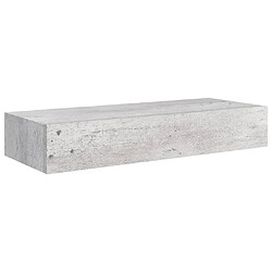 vidaXL Étagère à tiroir murale Gris béton 60x23,5x10 cm MDF