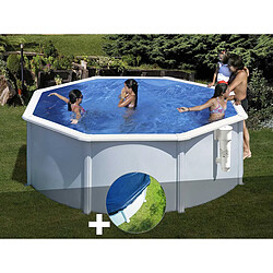 Kit piscine acier blanc Gré Bora Bora ronde 3,20 x 1,22 m + Bâche hiver