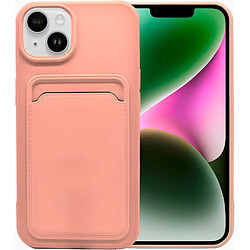 Coque Silicone avec Porte Carte Rose Pour iPhone 14 Little Boutik®