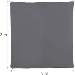 Helloshop26 Voile d'ombrage carré 3 x 3 m gris 13_0002929_2