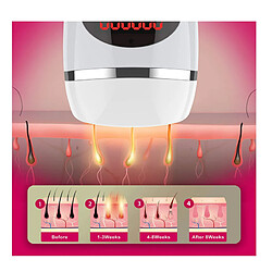 Chrono Épilation, épilateur laser permanent 600 000 flashs pour femmes et hommes, aisselles/bras/jambes/bikini épilation au laser du visage (blanc)