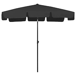 vidaXL Parasol de plage noir 200x125 cm