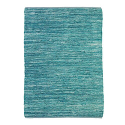 Thedecofactory SKIN - Tapis en cuir tressé bleu clair 160x230