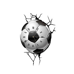 Modern 3D Wall Clock Home Decor Sticker Art Montre Kids Room Football