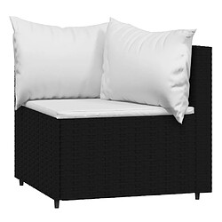 Avis vidaXL Canapés d'angle de jardin et coussins 2pcs Noir Résine tressée