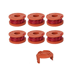 INF Bobines de rechange avec fil de coupe pour coupe-herbe Worx WA0010, paquet de 6 Orange