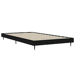 Maison Chic Lit adulte - Lit simple Cadre de lit,Structure du lit Contemporain noir 100x200 cm bois d'ingénierie -MN23356 pas cher