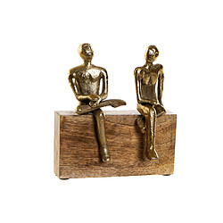 Figurine Décorative DKD Home Decor Doré Aluminium Bois de manguier Personnes Moderne (17 x 9 x 18 cm)