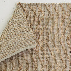 Aubry Gaspard Tapis en jute et coton naturels Zig-zag Naturel - 160 x 230 cm.