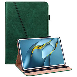 Etui en PU sangle de stylo, antichoc avec porte-cartes et support vert pour votre Huawei MatePad Pro 10.8 (2021)