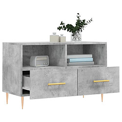 Avis vidaXL Meuble TV Gris béton 80x36x50 cm Bois d'ingénierie