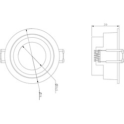 KNIGHTSBRIDGE Dipa Single Fixe Ronde Anti-éblouissement Downlight Noir - DIA1FRB