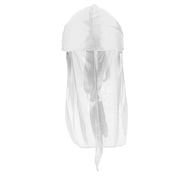 2pcs Casquettes Durag Casquette avec Longue Queue Casquette de Vagues en Soie Chapeau Durag - Blanc