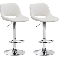 Acheter Non Lot de 2 tabourets de bar Camden velours chrome