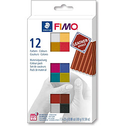 FIMO EFFECT LEATHER Kit de pâte à modeler, kit de 12 ()