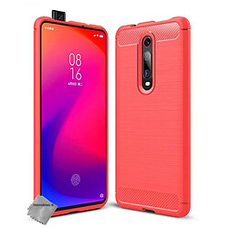 Htdmobiles Coque silicone gel carbone pour Xiaomi Mi 9T Pro + verre trempe - ROUGE