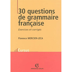 30 questions de grammaire française : exercices et corrigés - Occasion