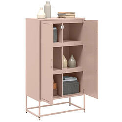 Acheter vidaXL Buffet haut rose 68,5x38,5x123,5 cm acier