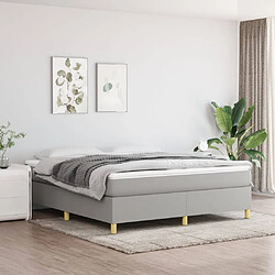 Maison Chic Lit Adulte - Lit simple Lit à sommier tapissier avec matelas moelleux - Meuble de Chambre - Gris clair 160x200cm Tissu -MN58492