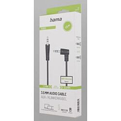 HAMA Câble audio, f. jack mâle 3,5mm 90° - f. jack mâle 3,5 mm,stéréo, 1,5m