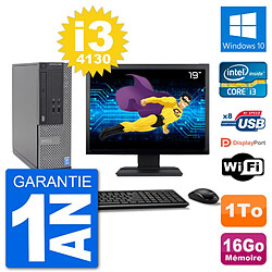 PC Dell Optiplex 3020 SFF Ecran 19" i3-4130 RAM 16Go Disque 1To Windows 10 Wifi - Occasion