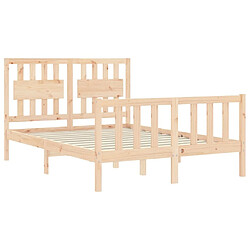 Maison Chic Cadre/structure de lit avec tête de lit pour adulte - Lit Moderne Chambre 140x200 cm bois massif -MN43092 pas cher