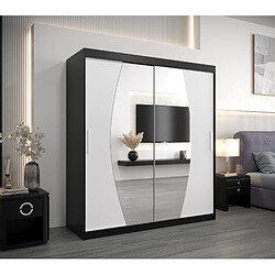 Abiks Meble Armoire Elypse à portes coulissantes 200/180/62 2 portes (noir/blanc)