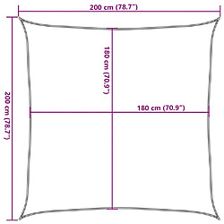 vidaXL Voile d'ombrage 160 g/m² Rouge 2x2 m PEHD pas cher