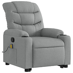 Avis vidaXL Fauteuil de massage inclinable Gris clair Tissu