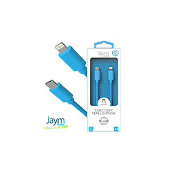 Avis Jaym Câble USB-C vers Lightning 3A - 1,5 mètres - Collection POP - Bleu