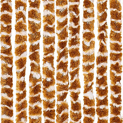 Acheter vidaXL Rideau anti-mouches ocre et blanc 100x230 cm chenille