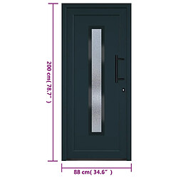 vidaXL Porte d'entrée anthracite 88x200 cm PVC pas cher