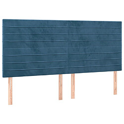 Acheter Maison Chic Tête de lit scandinave à LED,meuble de chambre Bleu foncé 200x5x118/128 cm Velours -MN43063