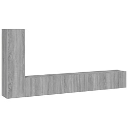 Maison Chic Ensemble de meubles TV 3 pcs | Banc TV Moderne pour salon | Meuble de Rangement - Sonoma gris Bois d'ingénierie -MN25118