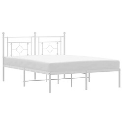 Maison Chic Cadre/structure de lit métal et tête de lit pour adulte - Lit Moderne Chambre blanc 140x190 cm -MN33891