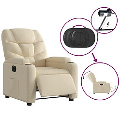 Acheter vidaXL Fauteuil inclinable électrique Crème Tissu