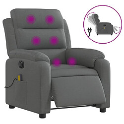 vidaXL Fauteuil inclinable de massage électrique gris foncé tissu