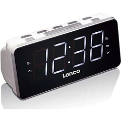 Lenco radio réveil numérique FM avec Grand écran LED blanc