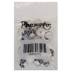 20pcs Fleur En Porcelaine Céramique Lâche Conclusions Espaceurs Perles Charmes Bleu Foncé