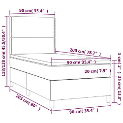 Acheter vidaXL Sommier à lattes de lit avec matelas Bleu foncé 90x200 cm