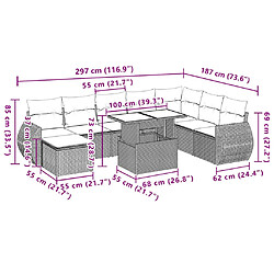 vidaXL Salon de jardin 10 pcs avec coussins marron résine tressée pas cher