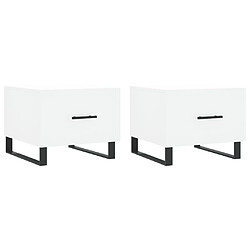 vidaXL Tables basses 2 pcs blanc 50x50x40 cm bois d'ingénierie