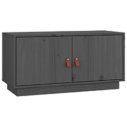 Maison Chic Meuble TV scandinave - Banc TV pour salon Gris 80x34x40 cm Bois de pin massif -MN92659