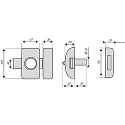 Thirard VERROU UNIVERSEL 45MM OR 3CLES pas cher