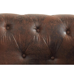 Vente-Unique Méridienne gauche chesterfield en microfibre aspect cuir vieilli SHIREL pas cher