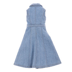 Acheter 1/3 Poupée Outfit Denim Robe Robe Pour Bjd Poupée Vêtement Accessoire Bleu Clair